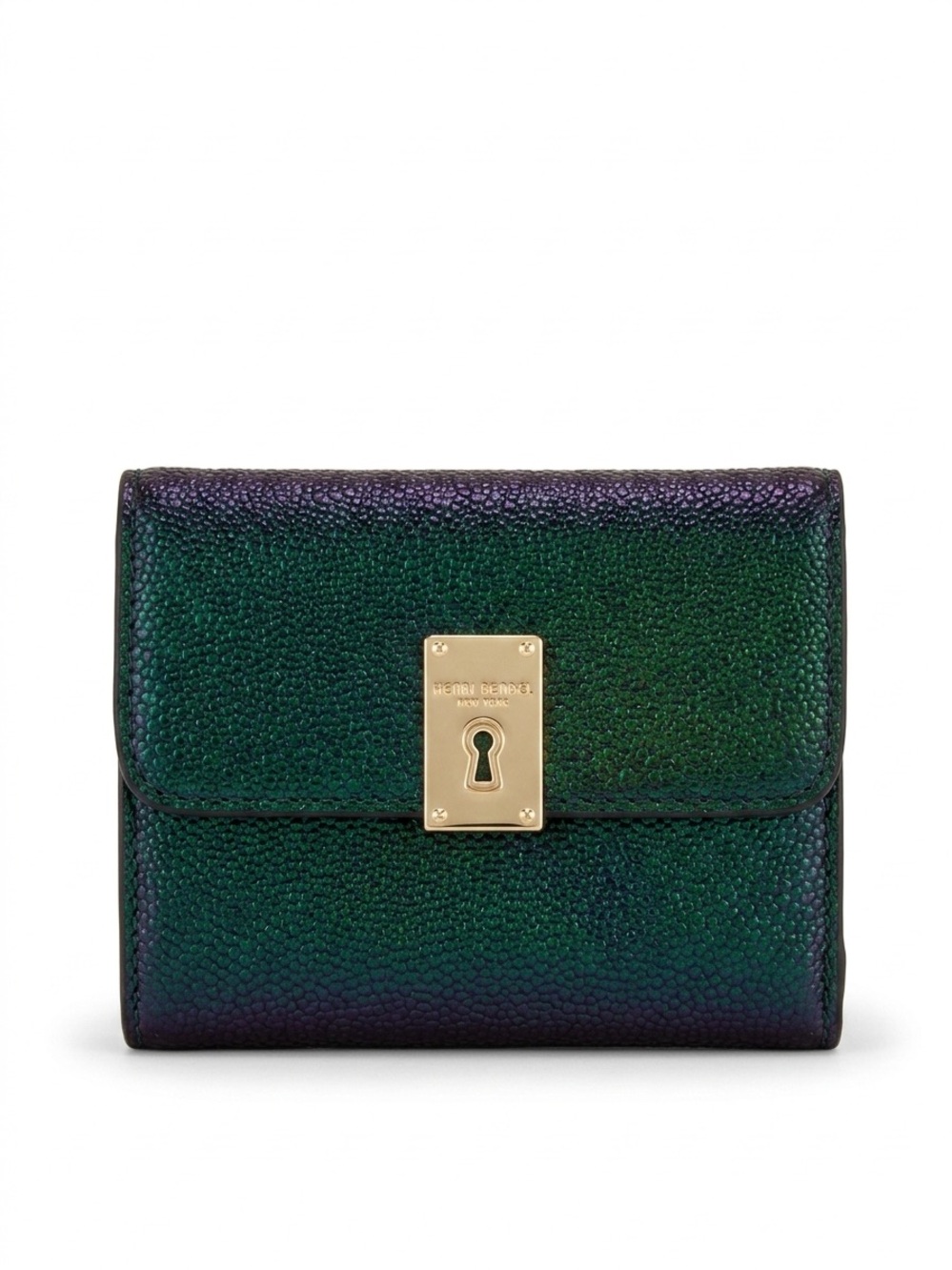 🌟 Rare Henri Bendel Petrol Oil Slick Iridescent Trifold Wallet 🌟